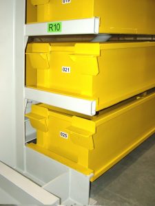 Detail of the cartridge storage on the rack
