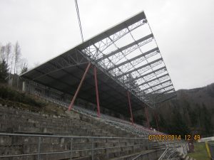 General view of the retractable stadium roof