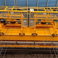 Single girder overhead crane with side running hoists 12 500kg + 12 500 kg